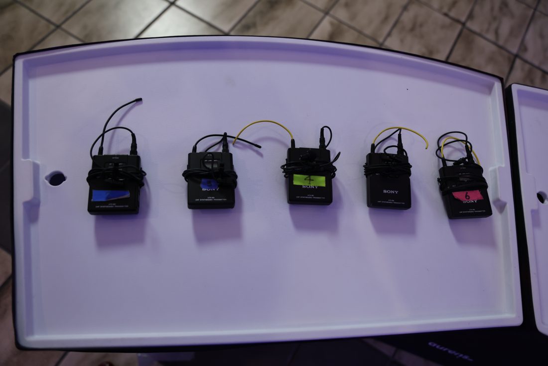 Micrófonos inalámbricos listos para el rodaje