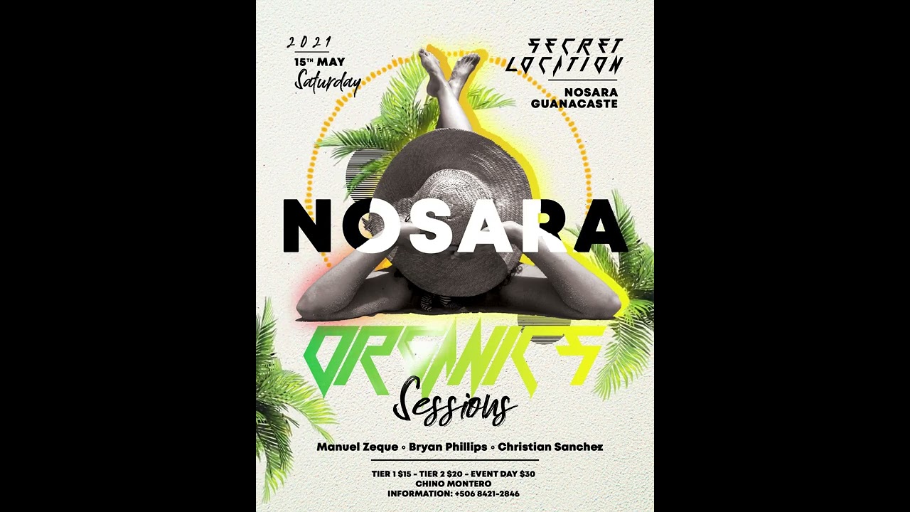 Flyer de evento DJ en Nosara